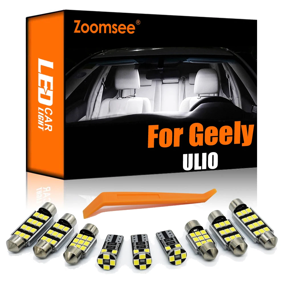 

Zoomsee 10Pcs Interior LED For Geely ULIO 2005+ Canbus Vehicle Bulb Indoor Dome Map Reading Trunk Light No Error Auto Lamp Kit