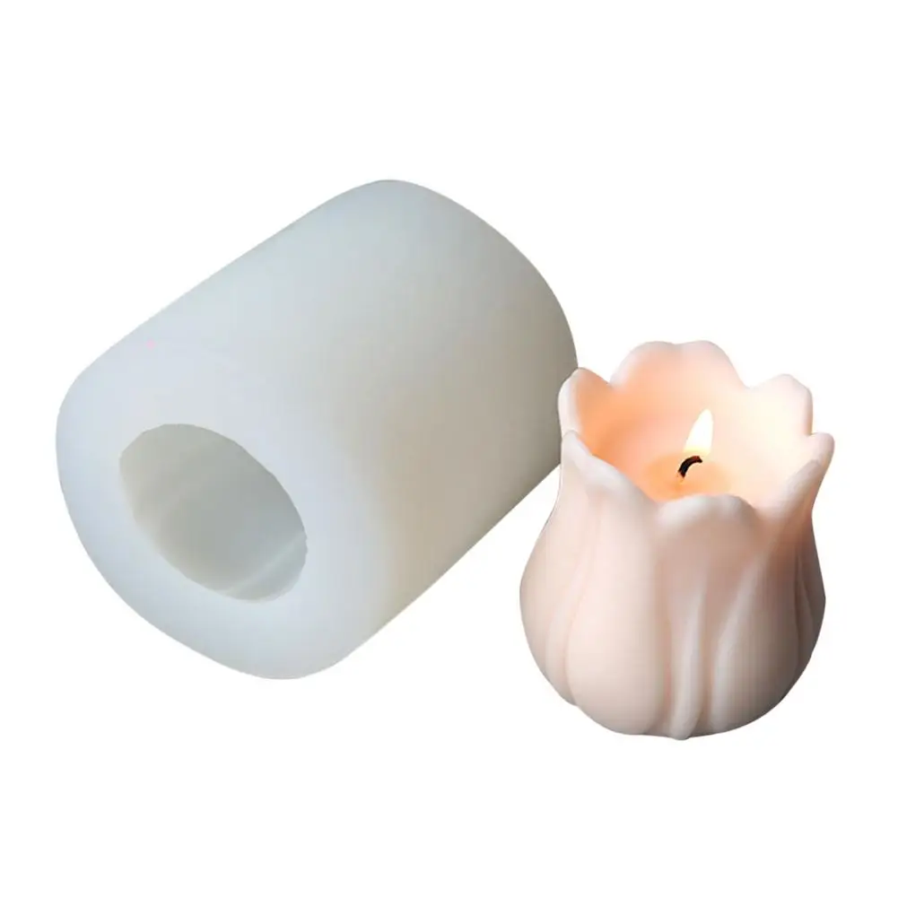 

Exquisite Tulip Flower Candle Mould DIY Party Wedding Aromatherapy Candle Making Mold Handmade Soap Crafts Silicone Mold