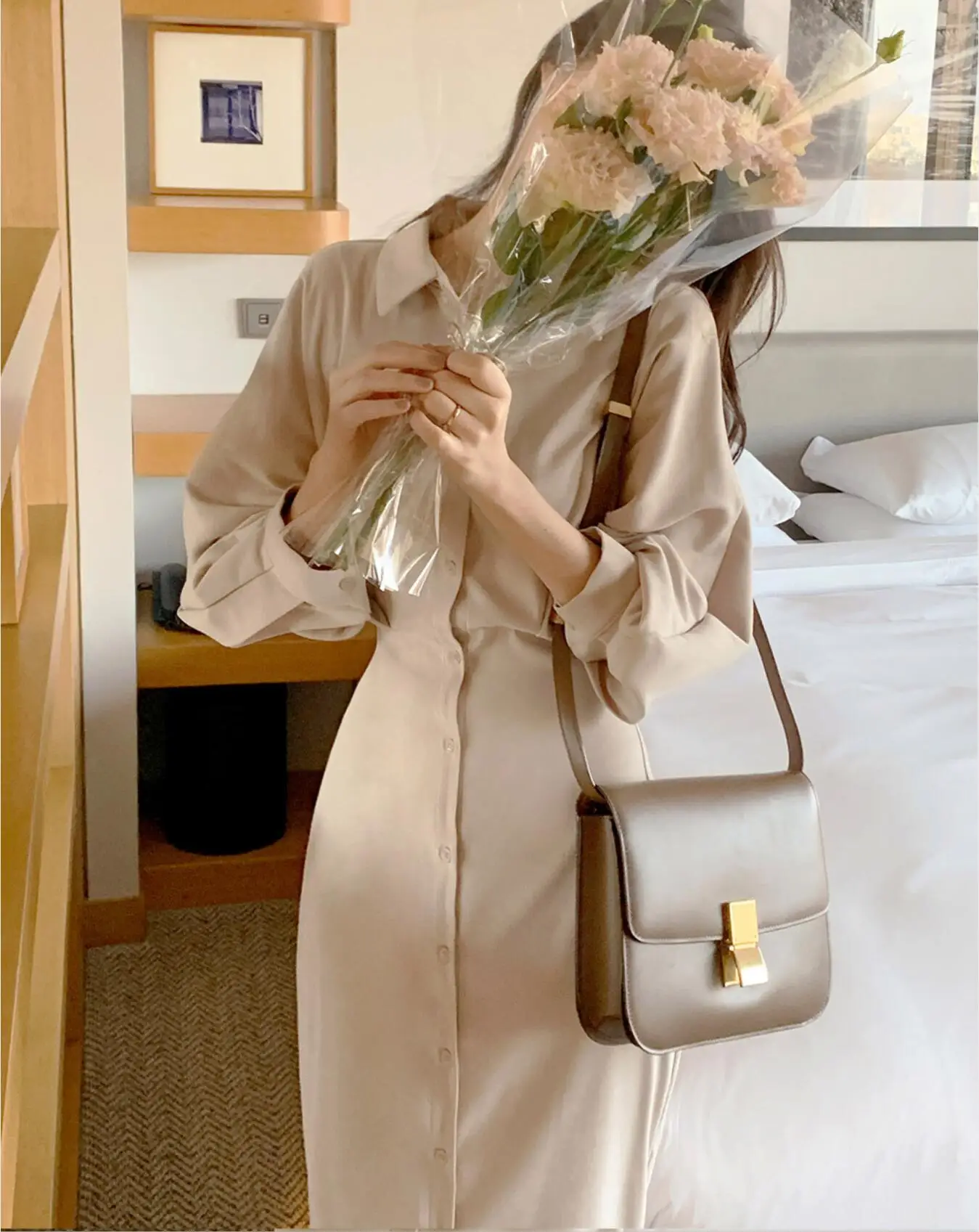 

Fashion Long Sleeve Shirt Dress Women's Summer Vintage Button Midi Dresses Za Female Casual Loose Party Robe Vestido Maxi