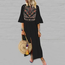 Half Sleeve High Slit Evening Dresses for Dinner Party 2022 Black Dress Dibai Floor-Length Special Occasion вечернее платье Robe (3)