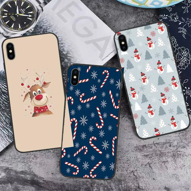 

Christmas Cartoon Deer Phone Case for iPhone 11 12 13 pro XS MAX 8 7 6 6S Plus X 5S SE 2020 XR mini