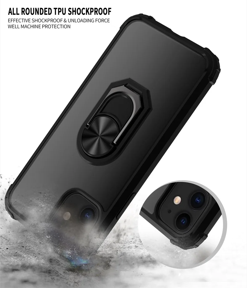 Для iPhone 11 Pro Max чехол PC+ кольцо из ТПУ магнетизм держатель четыре угла анти-падение прозрачный защитный чехол s для iPhone 11 Мода Coqu