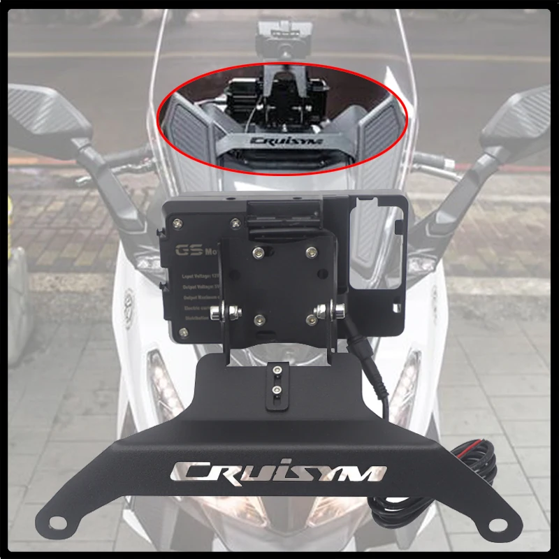 

Motorcycle Bar Mobile Phone bracket GPS front Stand Holder Smartphone For SYM CRUISYM 300 2017-2019 CRUISYM300 navigation stand
