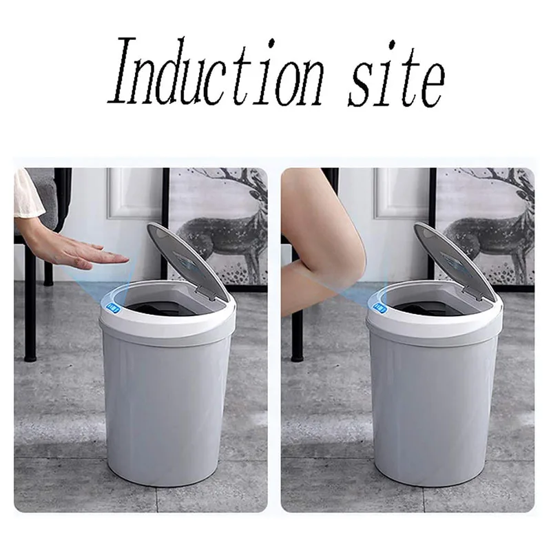 Smart Trash Can 12L Automatic Sensor Garbage Bin Intelligent Induction Home Kitchen Living Room Bedroom | Дом и сад