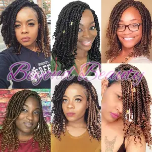 Пушистые 60 г вьющиеся концы Сенегальские твист кроше удлинители волос для черной женщины синтетические Омбре плетеные волосы кроше оплетка волос