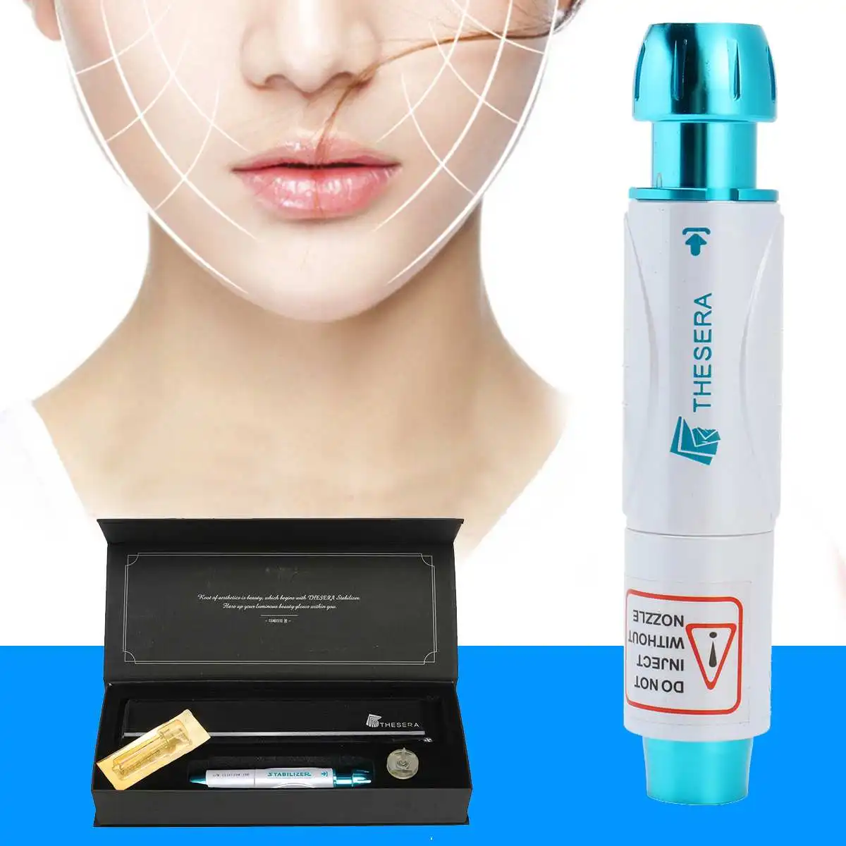 

Profession Anti Wrinkle Noninvasive Nebulizer Injection Pen Set Hylauronic Micro Injector for Hyaluronic Acid Gel Lifting Lip