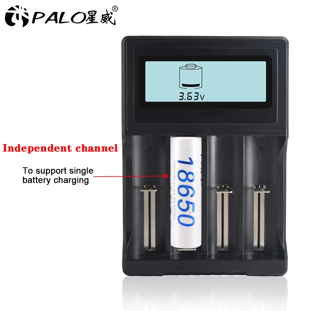 PALO 3,7 V 18650 26650 16340 14500 10440 18500 зарядное устройство usb зарядка портативное зарядное устройство для 18650 li-lion зарядное устройство