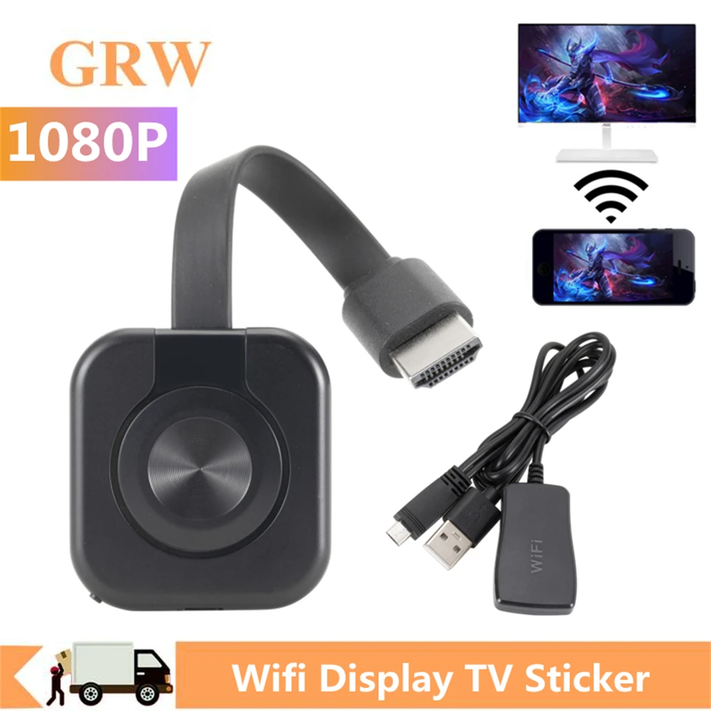 Grwibeou Беспроводной 1080p HDMI совместимых с ТВ палка Wi Fi Дисплей приемник для Miracast