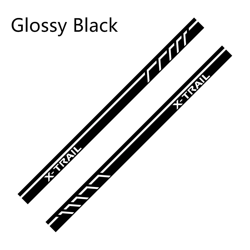 Glossy Black 2 шт. автомобильные боковые полосы наклейки для NISSAN X-TRAIL DIY Автомобильная виниловая пленка Стайлинг наклейка украшение автомобиля Принадлежности для тюнинга - Название цвета: Glossy Black