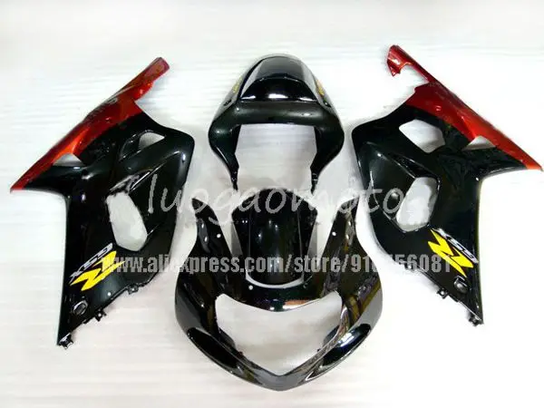 

Обвесы для впрыска глянцевый черный красный SUZUKI GSXR600 GSXR750 K1 GSXR-600 GSXR 600 750 01 02 03 2001 2002 2003 комплект обтекателей