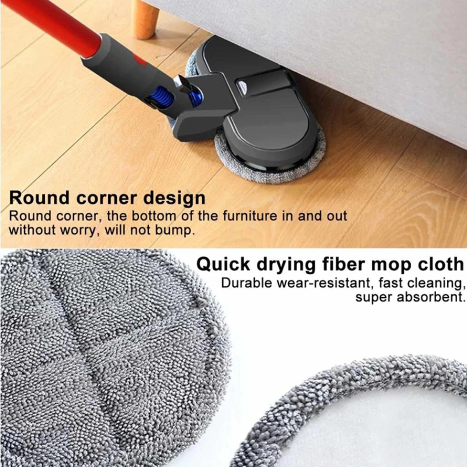 

Electric Wet Dry Mop Head Replacement for V7 V8 V10 V11 Vacuum Cleaner Mop Cloths Cleaning Product, Durable