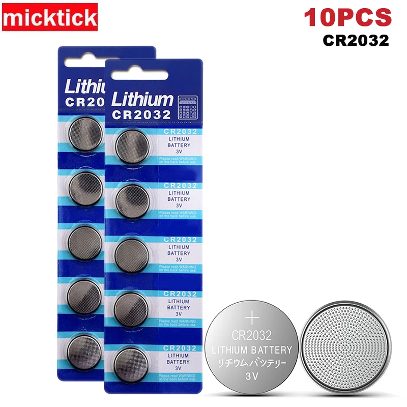 

10pcs 2cards JNKXIXI CR2032 fob 2032 Battery car Key 2032 Batteries DL2032 3.0V 230mAh Lithium Li-ion Coin Button Cell Batteries