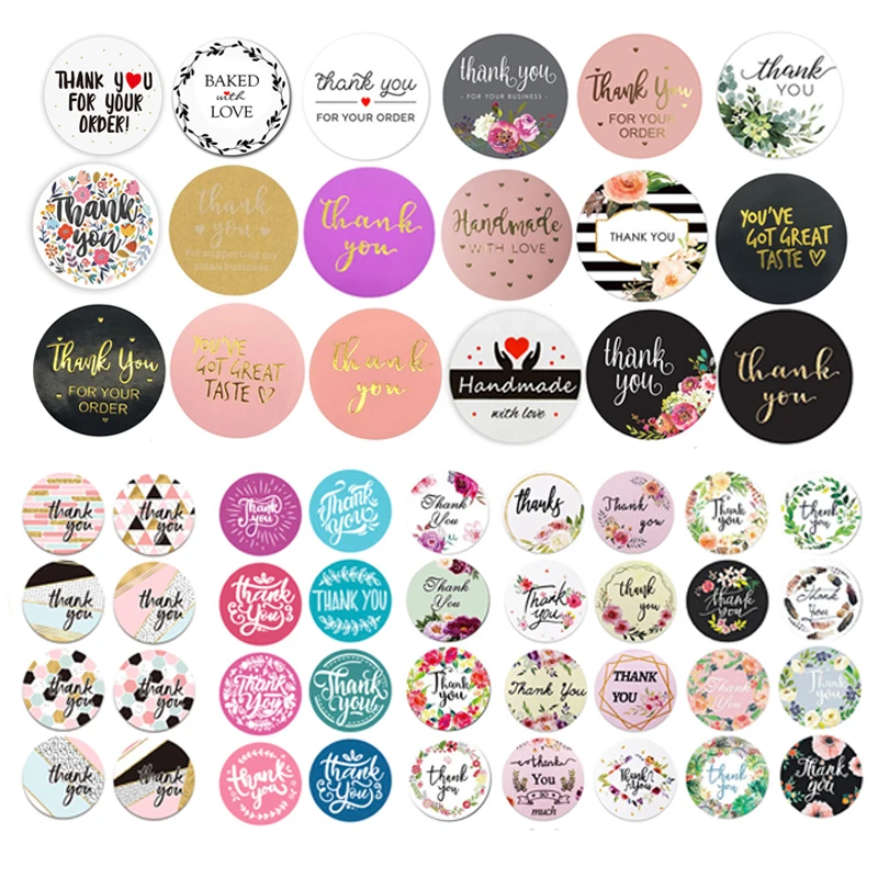 500 шт Круглые этикетки ручной работы из крафт бумаги Упаковочная наклейка для