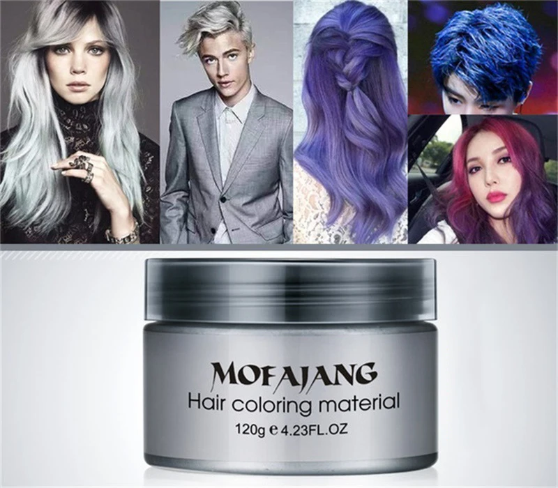 

1pcs Mofajang Hair Color Wax Pastel Blue Hair Dye Hair Sliver Color Mud Paint Coloring Hair Wax hair gel 7 Colors