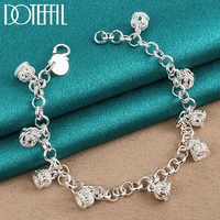 doteffil 925 sterling silver crown pendant aaa zircon bracelet chain for women wedding engagement party fashion jewelry