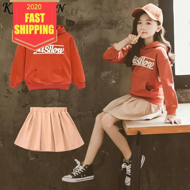 Keelorn/детская одежда весенний комплект для девочек 2020 топы с длинными рукавами + юбки детский спортивный