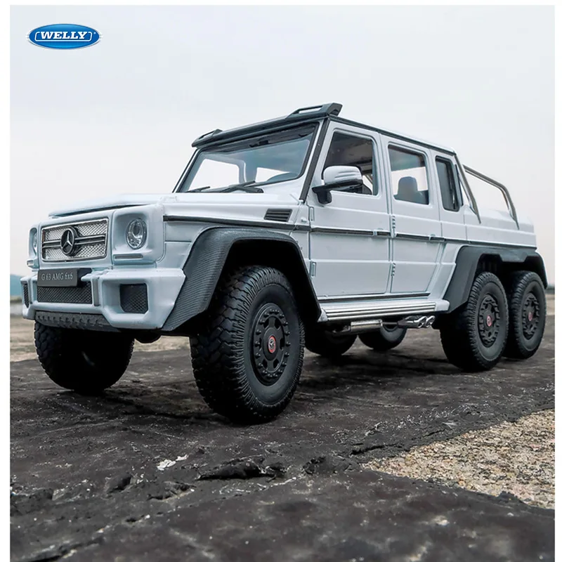 WELLY 1:24 Mercedes-Benz G-Class G63 6X6 модель автомобиля из сплава коллекция украшений подарок
