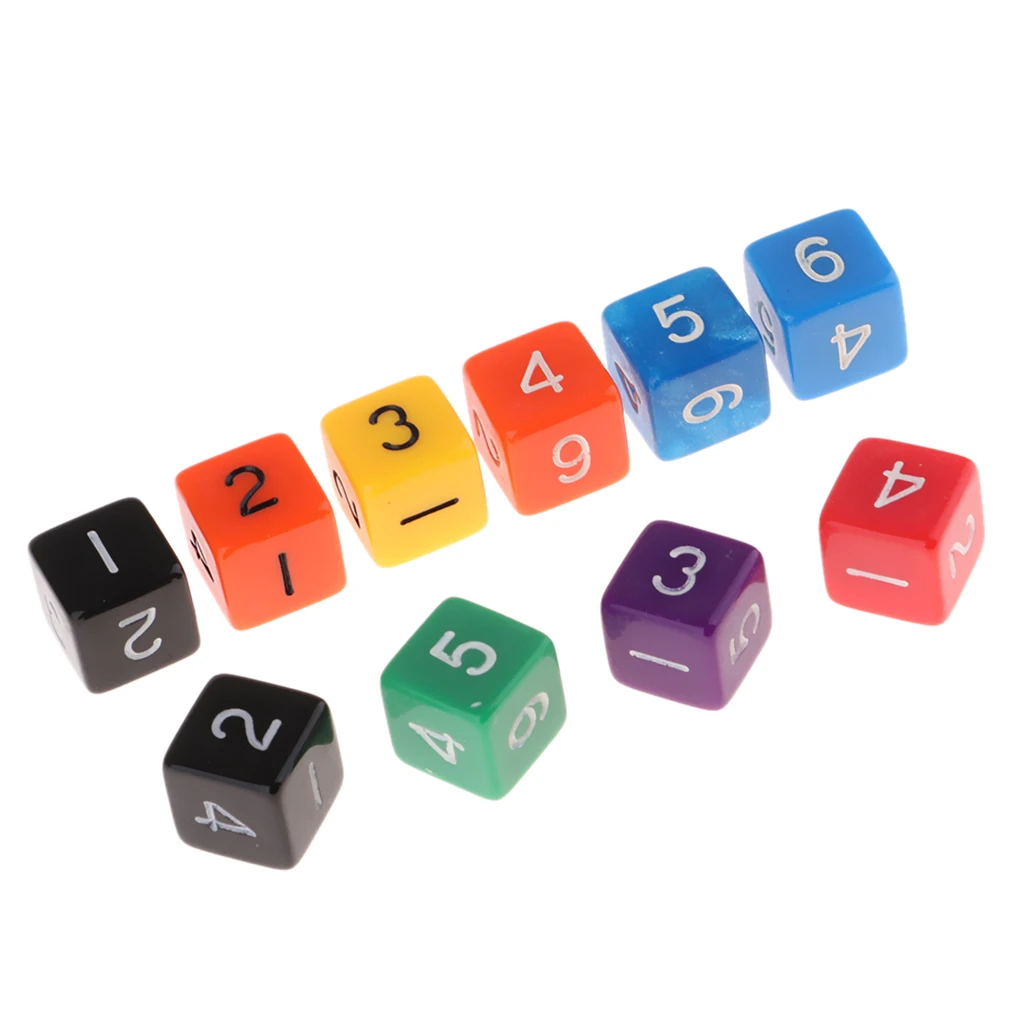 Акриловые Игральные Кости Набор 6 сторонних игральных костей D6 кубики 1 для TRPG D &