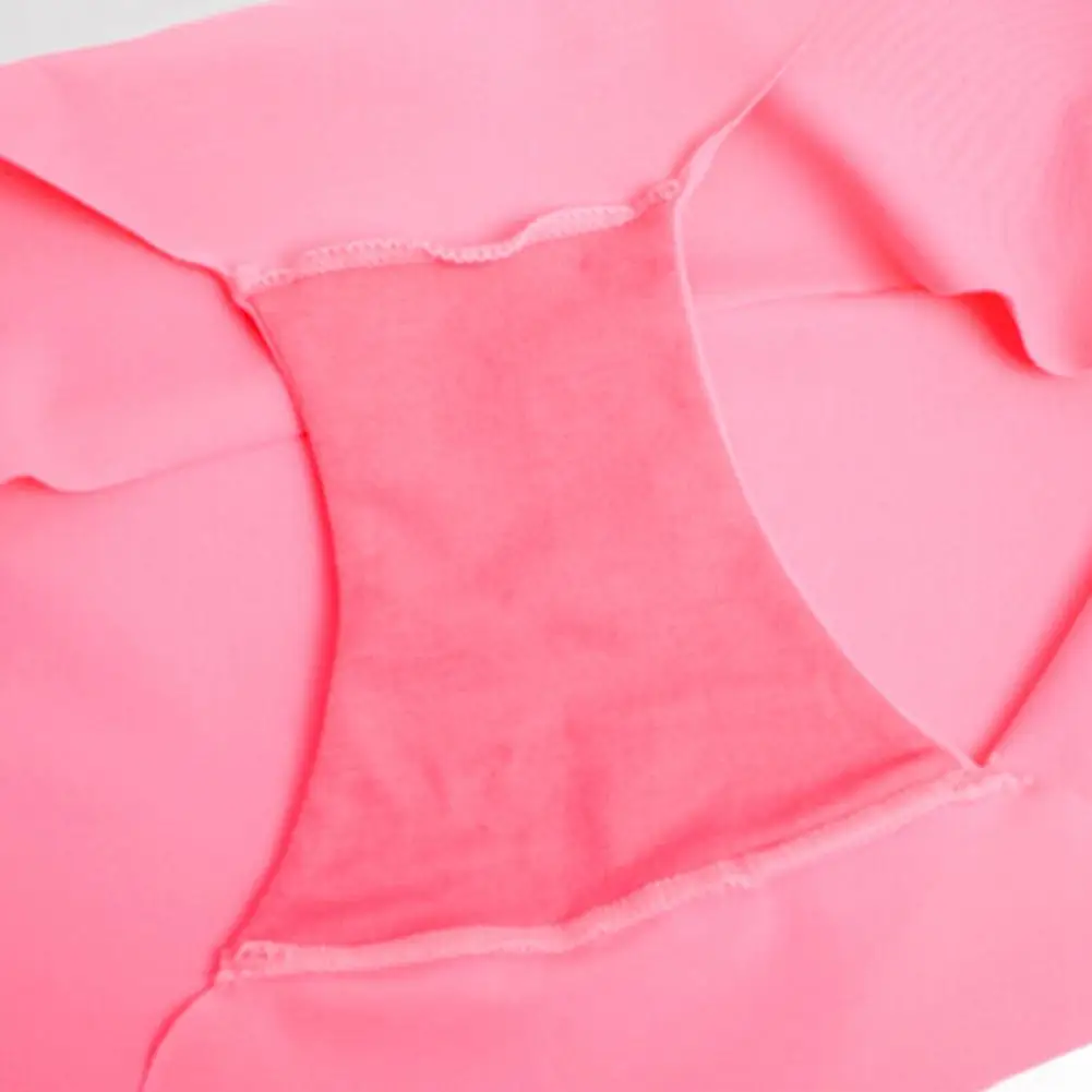 

Summer Women Panties Solid Color Ice Silk Seamless Low Waist BriefsUnderwear