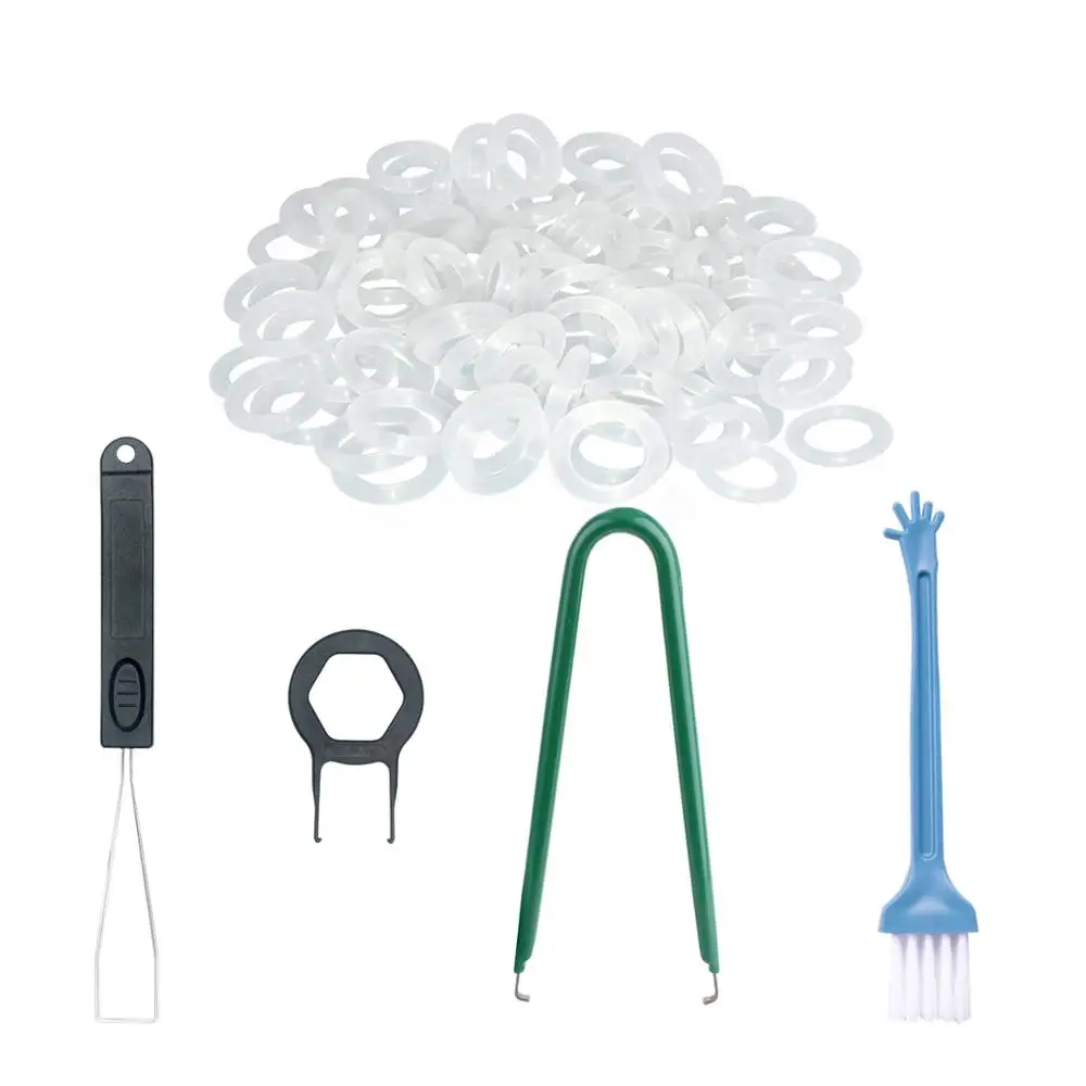 

128pcs Cherry MX Rubber O-Ring Switch Sound Dampeners With Keycap Switch Puller Keyboard Brush For MX Switch Mechanical Keyboard