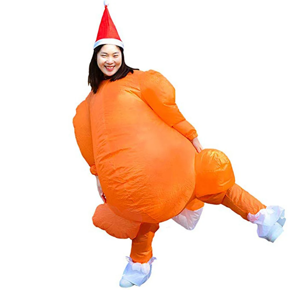 Inflatable Costume Roast Turkey Game Cloth Adult Fun Blow Up Suit Halloween Cosplay HSJ88