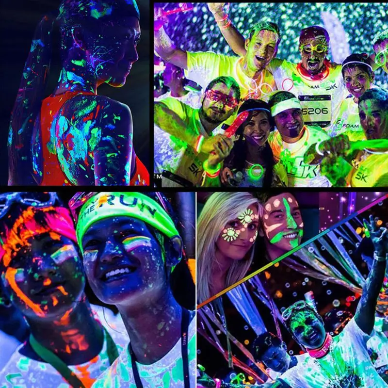 7 шт. 25 мл УФ свечение светящаяся краска для лица и тела неоновый флуоресцентный