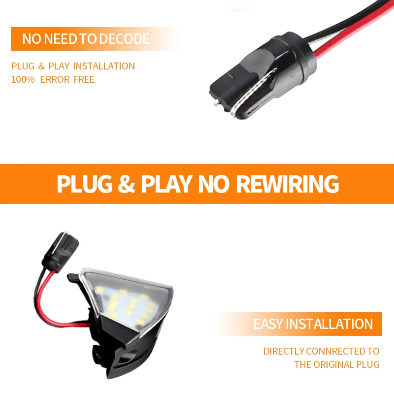 2 шт. без ошибок светодиодное боковое зеркало заднего вида наземная лампа