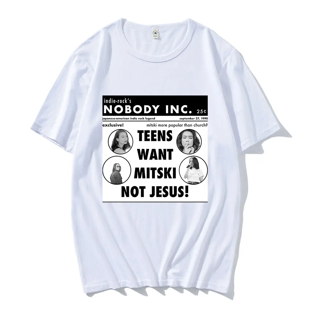 New Mitski Newspaper Shirt Classic T-Shirt Funny Dad Shirts Custom Aldult Teen Unisex Printing Tee Shirt Fashion Funny Tops