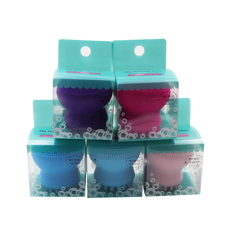 10 шт. силиконовая щетка для мытья лица милый осьминог форма Очищающий скраб