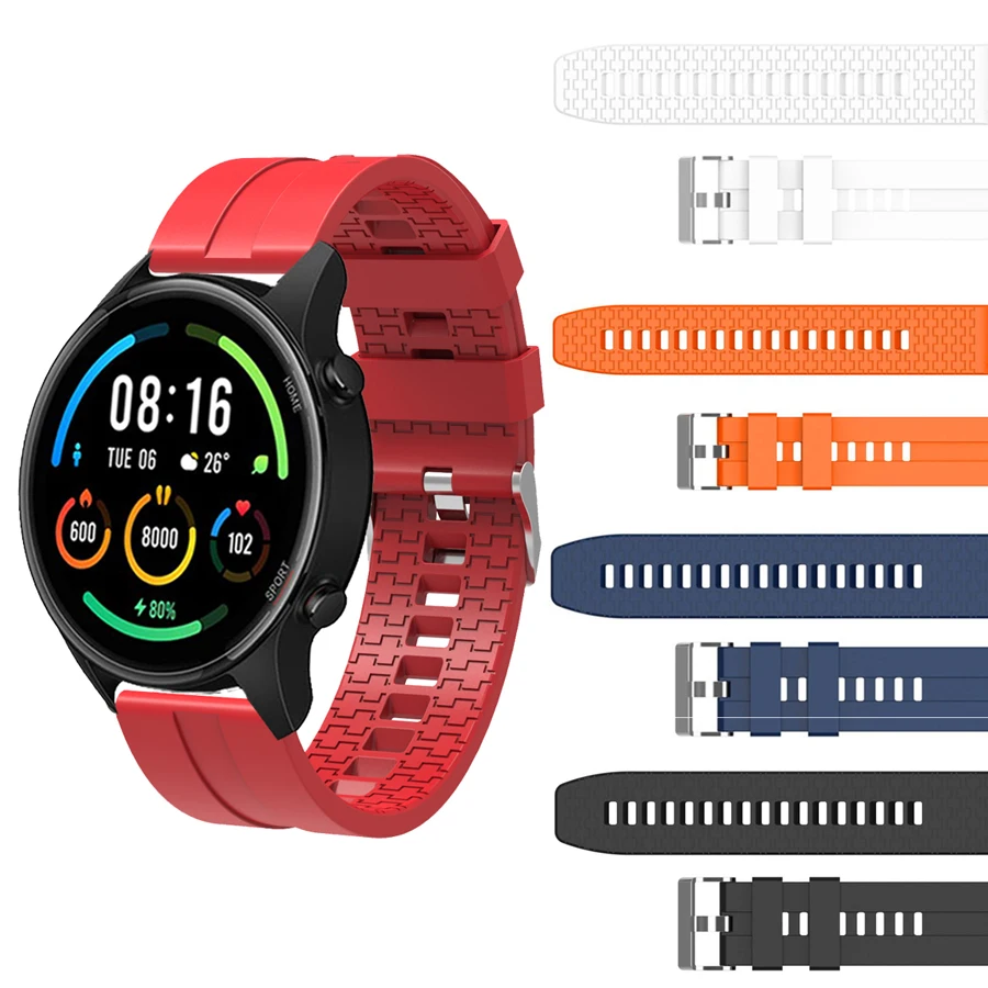 Ремешок силиконовый для Xiaomi Mi Watch цветной спортивный браслет Global