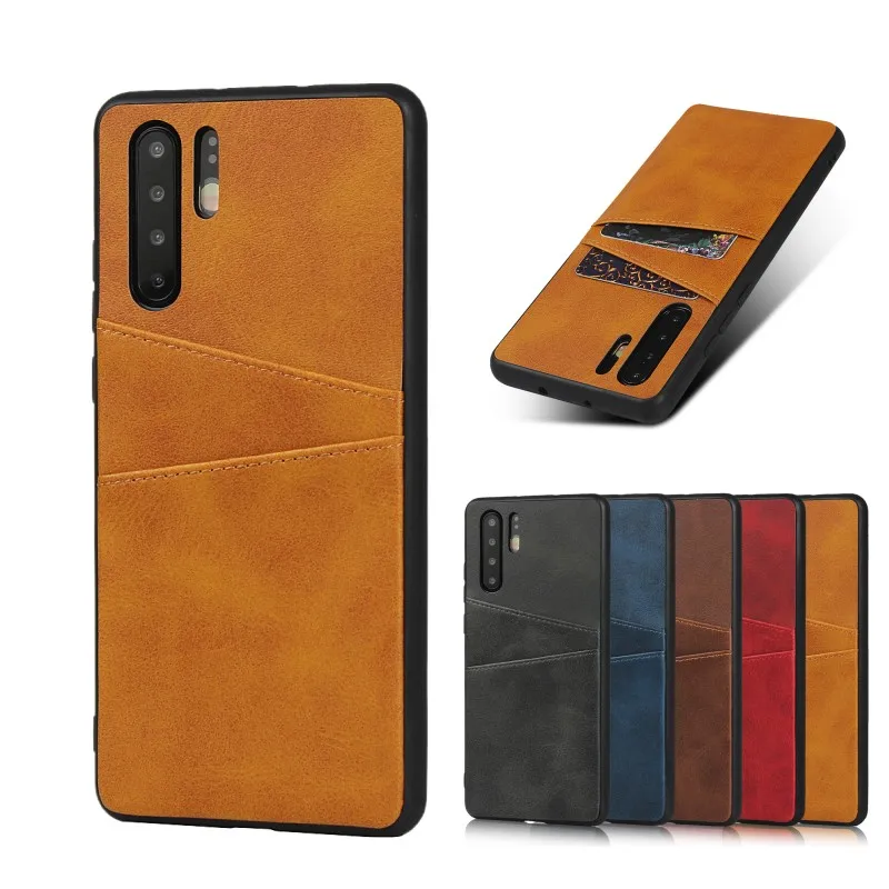 

Чехол-накладка для Huawei P30 Lite, P30 Pro, кожаный, с отделениями для карт