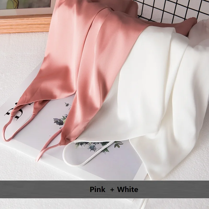 Укороченный топ женская летняя майка Шелковый Атласный на бретельках Женская