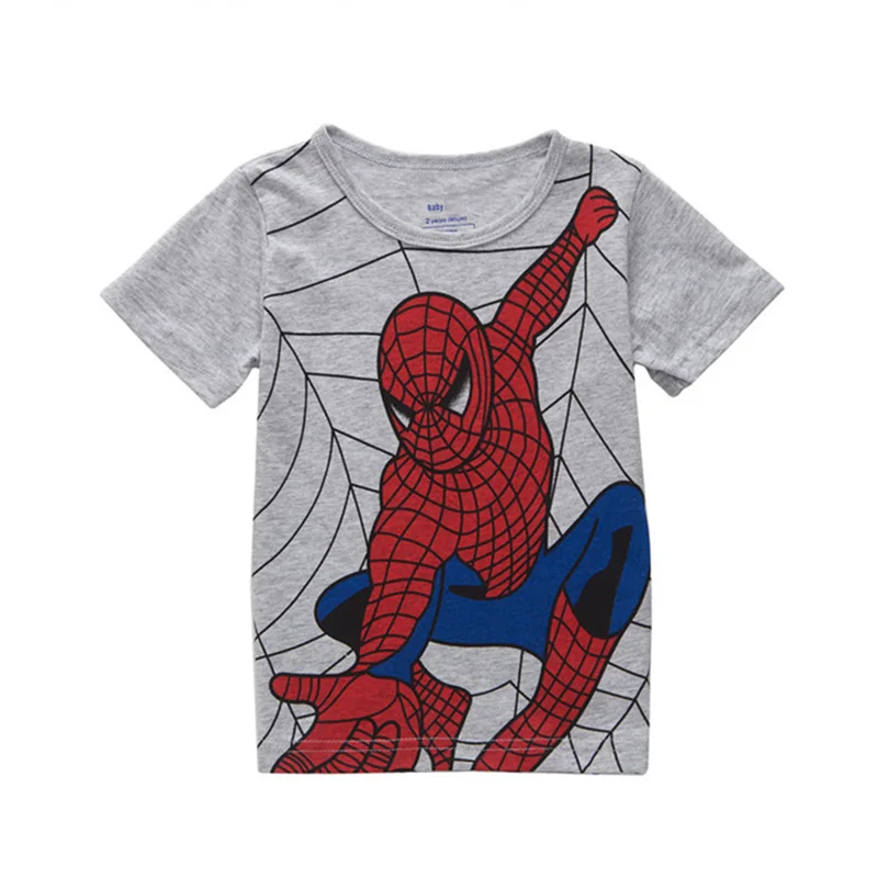 Летняя футболка с человеком-пауком для мальчиков хлопковые топы короткими