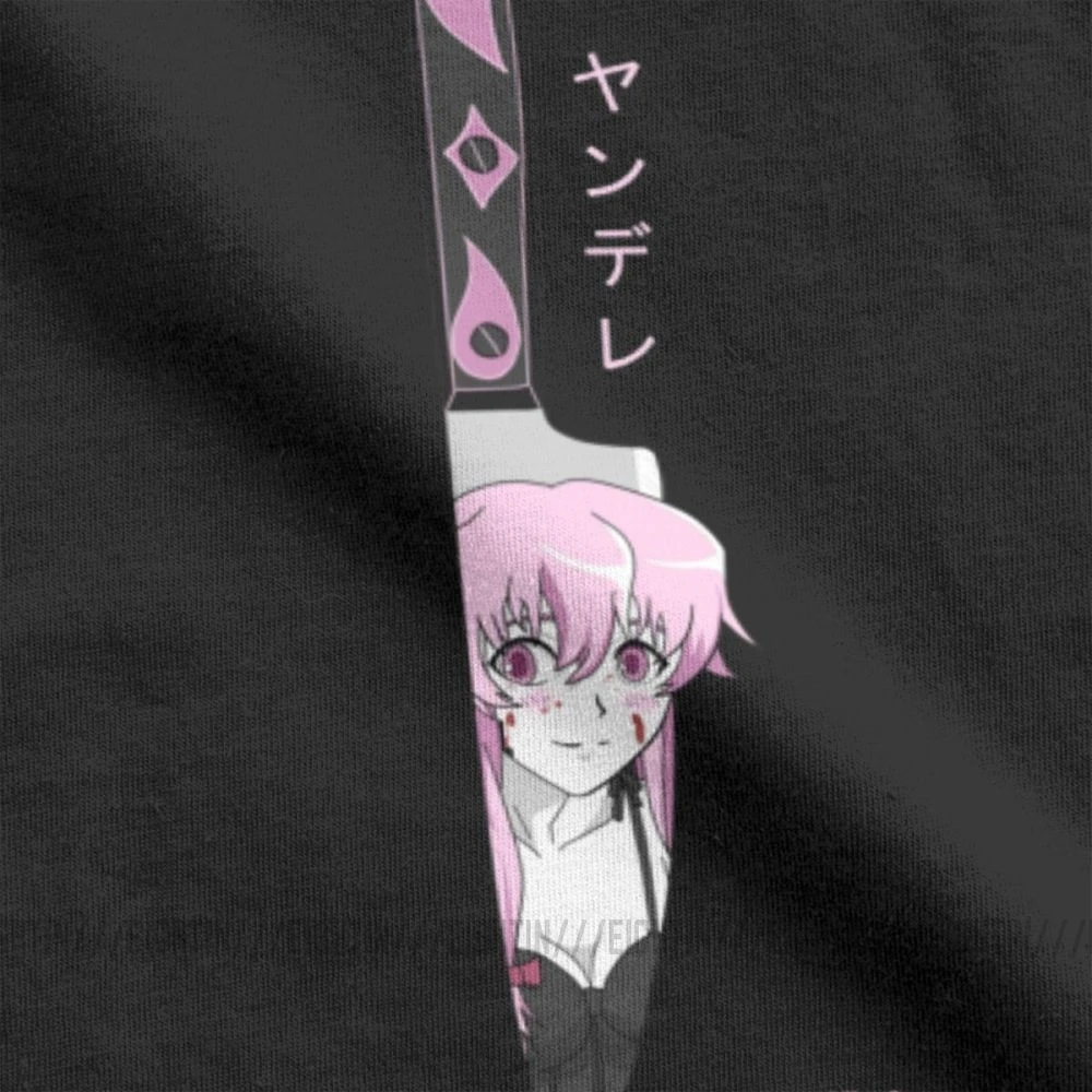 Футболки Waifu Knifu Yuno Mirai Nikki для мужчин хлопковая футболка с принтом Gasai манга