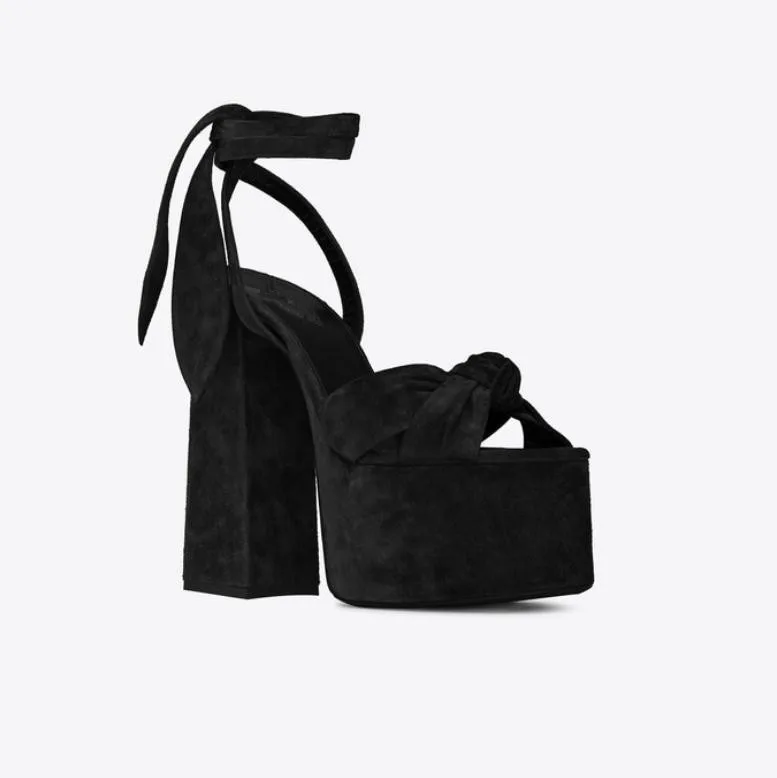 Босоножки на платформе с бантом женские босоножки ремешком щиколотке sandalia feminina