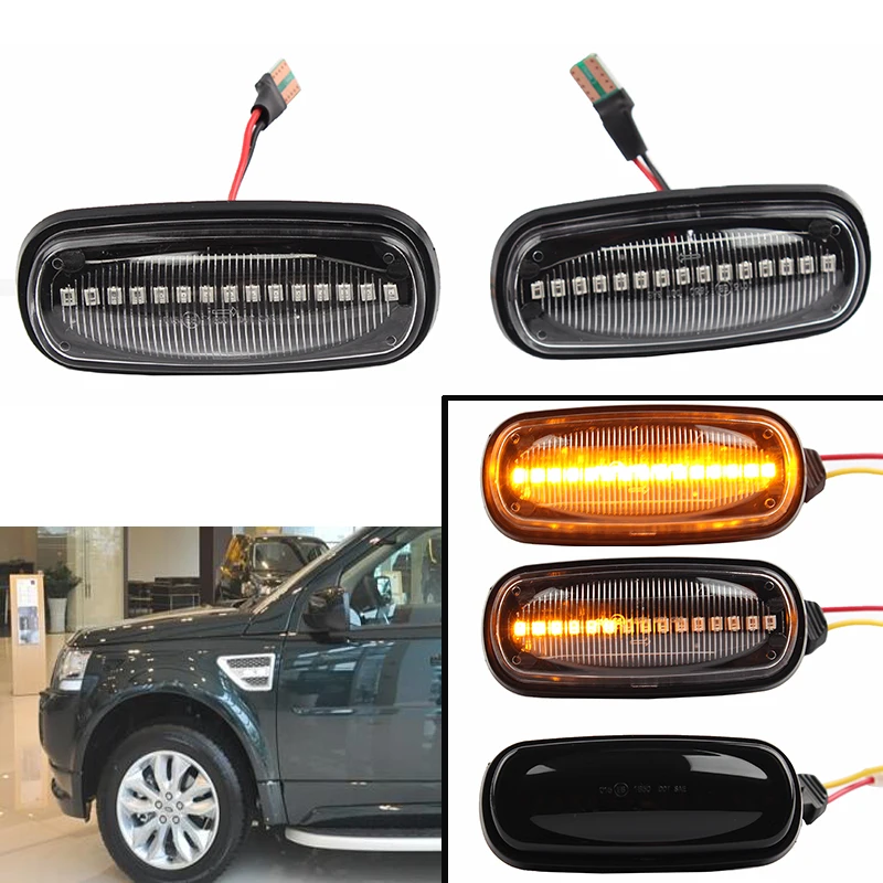 

LED turn signal dynamic car body side marker signal light repeater for Land Rover Discovery 2 1999-2004 Defender Freelander 1
