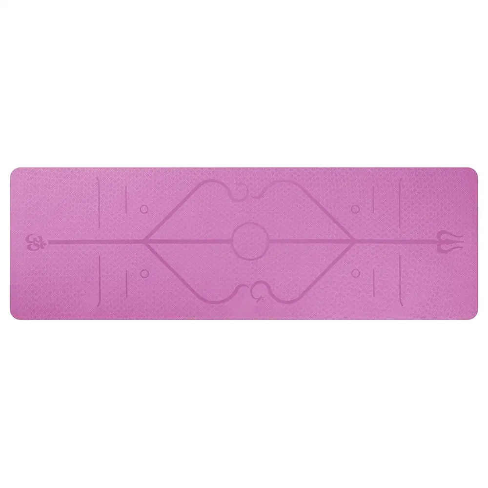 Pink with Line Зимние Нескользящие коврики для йоги из ТПЭ, безвкусные Пилатес, гимнастические упражнения, спортивные коврики для гостиной, для фитнеса, бодибилдинга с позиционной линией - Цвет: Pink with Line