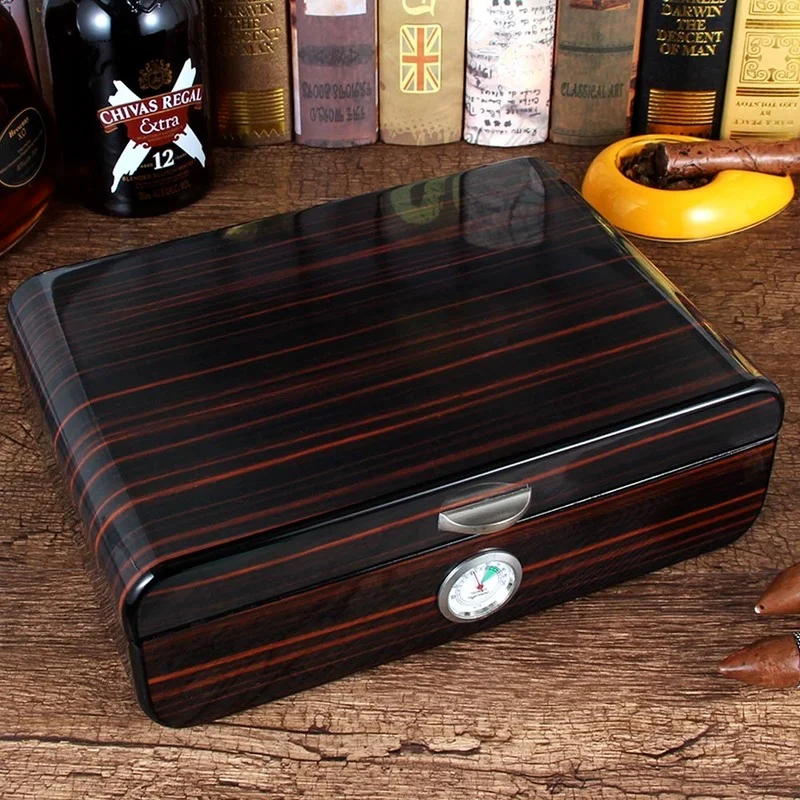 

Cedar Wood Cigar Humidor Box Holder Big Capacity Home Use with Hygrometer Humidifiers Cigar Accessories