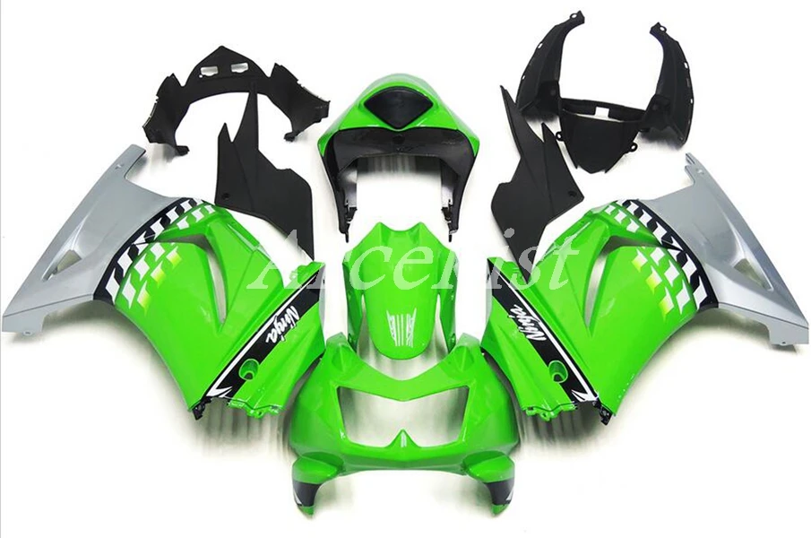 

Новый комплект обтекателей из АБС-пластика, подходит для Kawasaki Ninja 250 EX250 ZX250R 2008 2009 2010 2011 2012 08 09 10 11 12, комплект кузова зеленого цвета