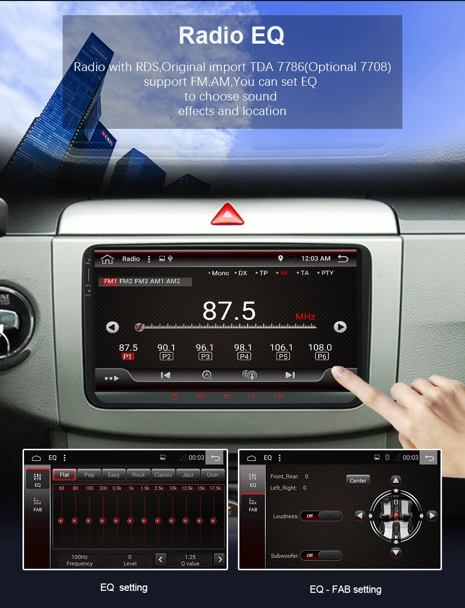 Eunavi 4 г 64 г Android 9 2 Din автомагнитола Стерео gps для VW Passat B6 CC Polo GOLF 5 6 Touran Jetta Tiguan Magotan сиденье DSP без DVD