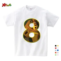 kids boys girls summer birthday t shirts 8 colors short sleeved t shirt size 2 3 4 5 6 7 8year children party clothing tees tops