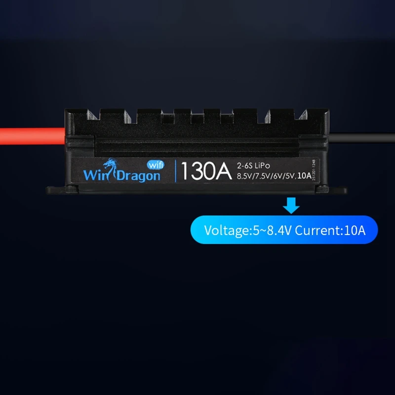 

FLYCOLOR WinDragon ESC 2-6S Speed Controller 130A Support WIFI APP Programming 10A Adjustable BEC for RC Racing Drone