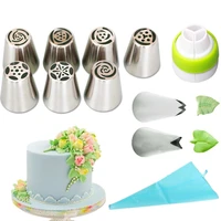new russian pastry nozzles set with silicone icing piping cream pastry bag russian ice cream pastry tips cake decorating tools