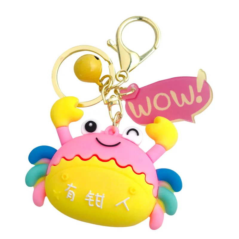 

Pvc Cartoon Cute Crab Key Chain Cute KeyChain Woman Bag Car Key Chain Children's Gift Bag Pendant Gift Key Ring