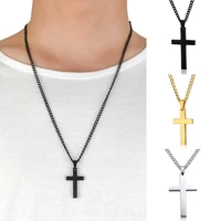stainless steel cross necklace for women men vintage gold silver christian charm pendant necklace jewelry religious anniversary