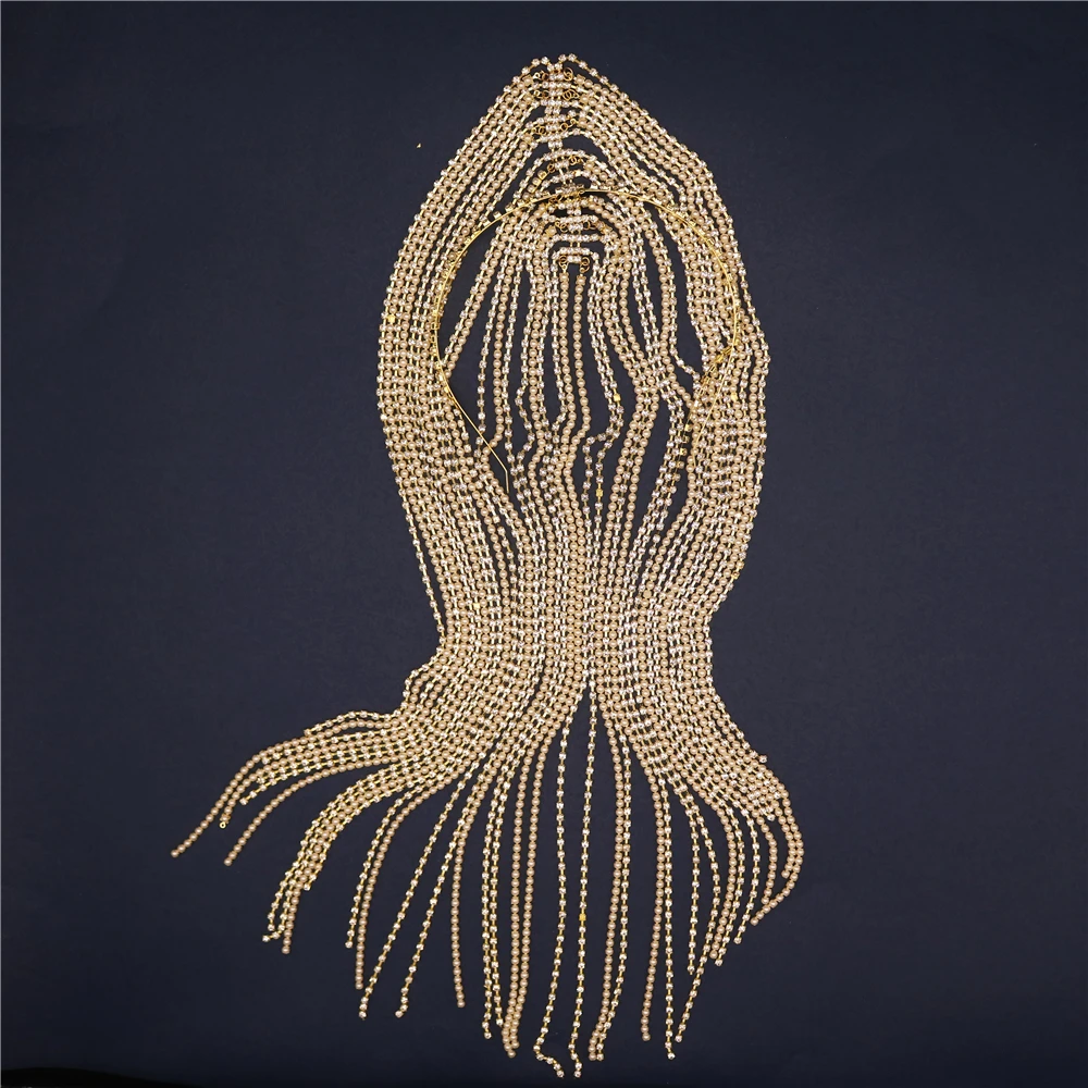 Женская Длинная цепочка для волос, золотистая цепочка для волос с кисточками, свадебный аксессуар для волос, 2022 от AliExpress RU&CIS NEW