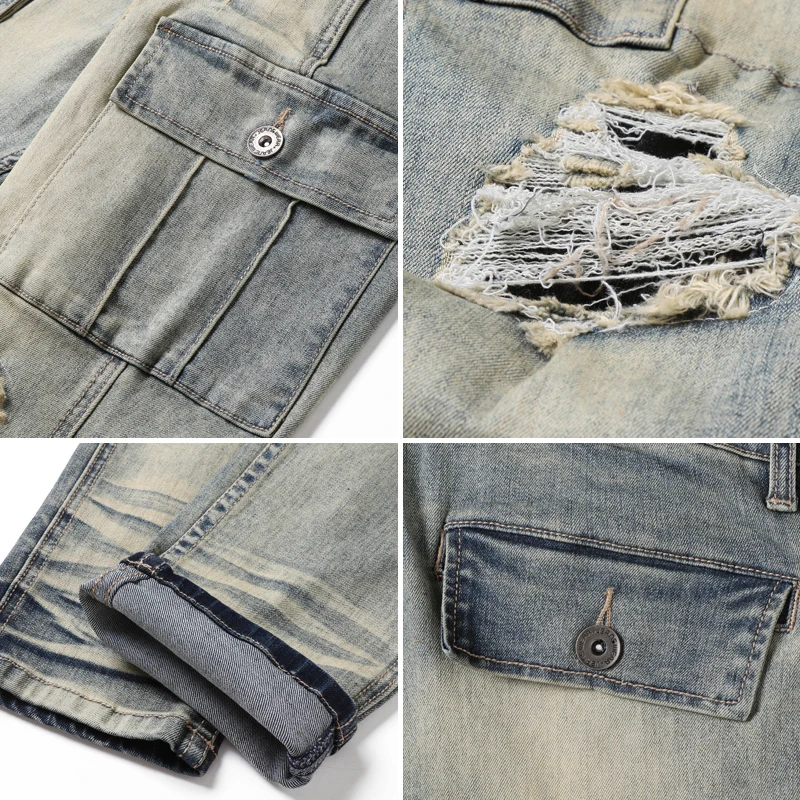 Skinny Jeans Men Jean Homme Ripped Spijkerbroeken Heren Pants Biker Slim Fit Denim Pant Trousers Special High Quality Soft