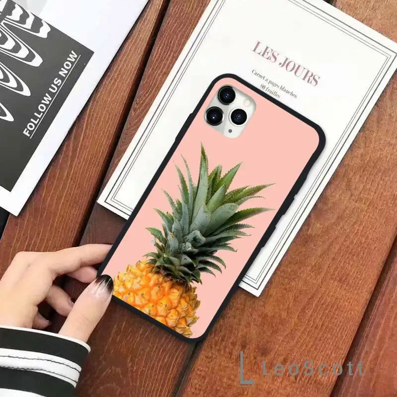 

Pineapple color illustration fruit Phone Case for iPhone 11 12 pro XS MAX 8 7 6 6S Plus X 5S SE 2020 XR Soft Silicone Shell