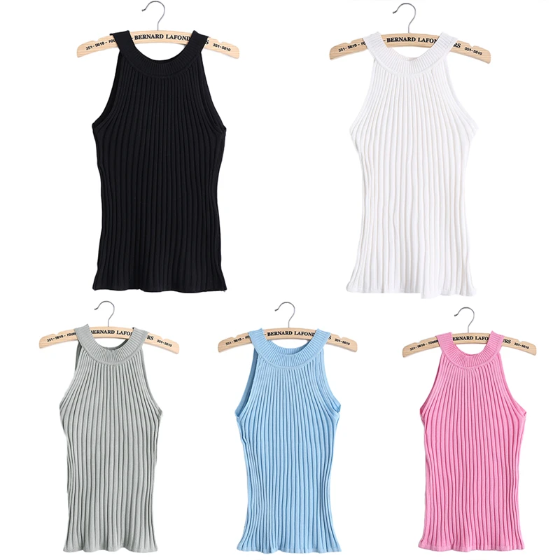 Сексуальная женская летняя кофта трикотажная с бретелькой через плечо круглым