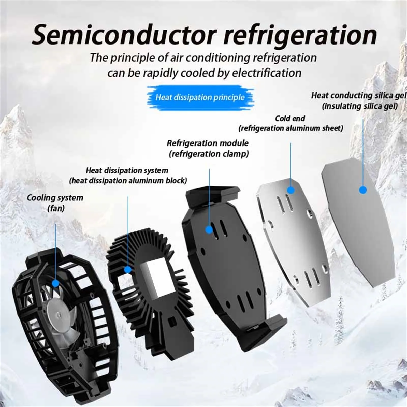 

New Phone Enthusiasts Adiator DL05 Digital Display Mobile Phone Radiator Frozen Semiconductor Cooling Fan Essential Games